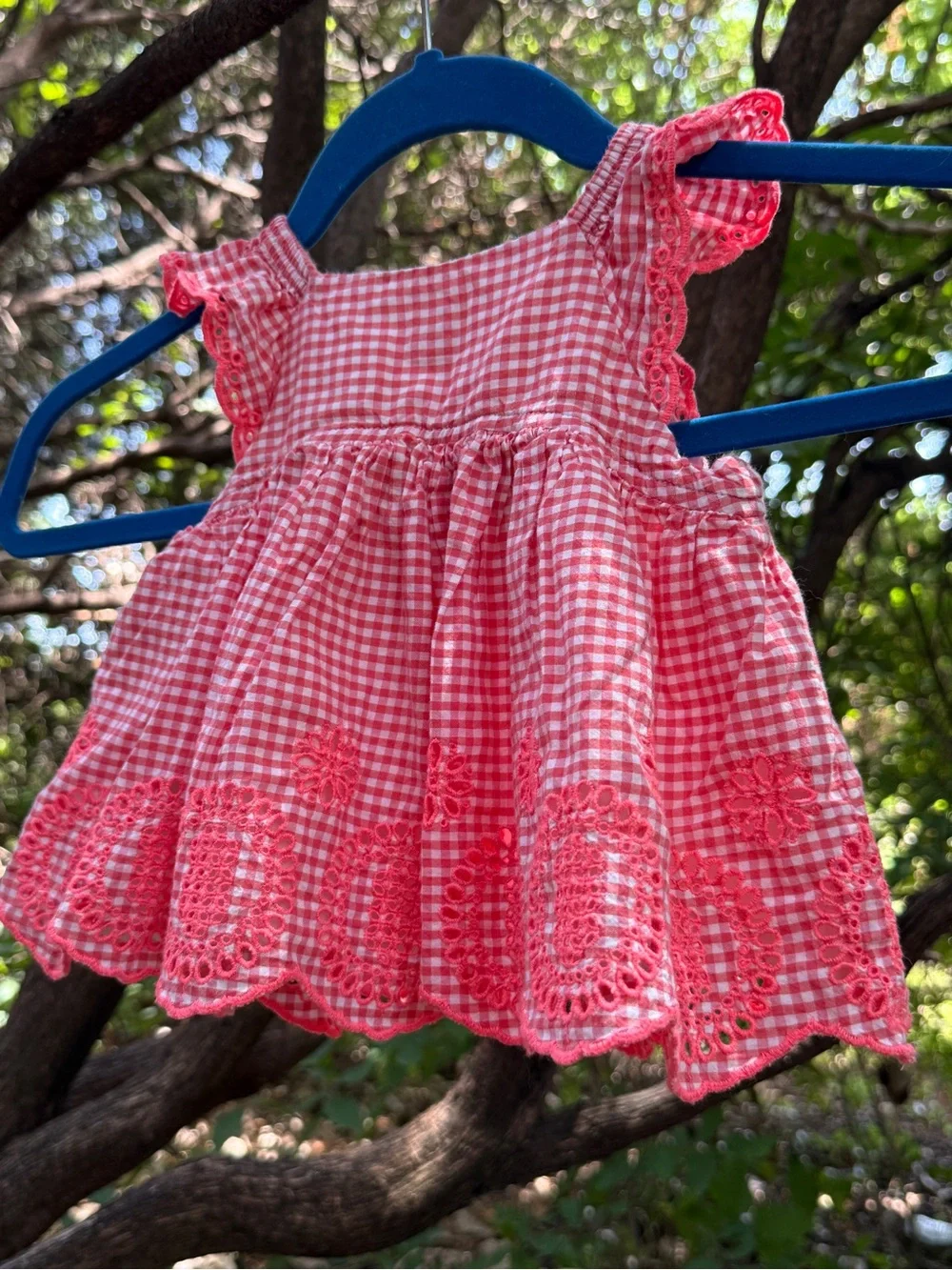 Baby Gap Embroidered Gingham Scalloped Frock